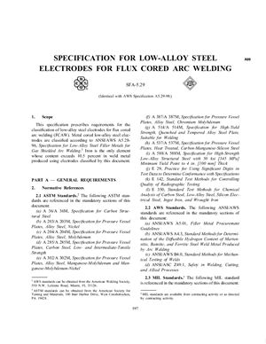 AWS A5.29-98/SFA-5.29 Specification for Low-Alloy Steel Electrodes for Flux Cored Arc Welding (Eng)