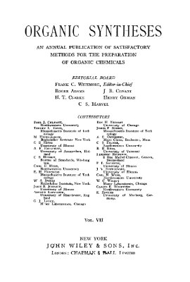 Organic syntheses. Vol. 07, 1927