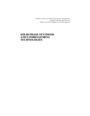 Seneci Pierfausto. Solid-phase synthesis and combinatorial technologies