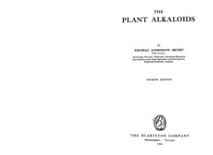 Henry T.A. The Plant Alkaloids