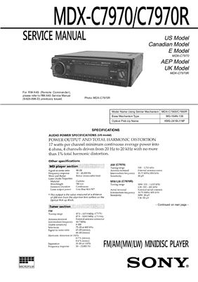 FM/AM (MW/LW) минидисковый плеер SONY MDX-C7970/C7970R