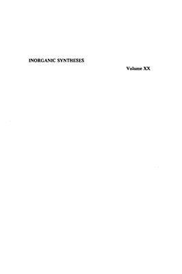 Inorganic syntheses. Vol. 20