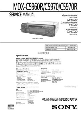 FM/AM (MW/LW) минидисковый плеер MDX-C5960R/C5970/C5970R