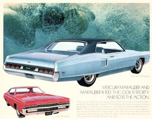 Marquis, Mercury Monterey, Mercury Marauder, Mercury Cyclone, Mercury Montego, Mercury Cougar. Lincoln - Mercury leads the way into the '70's. '70 Mercury