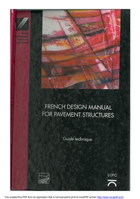 Jean-Francois C., Marie-Therese G. French design manual for pavement structures. Guide Technique