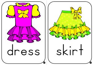 Colored Clothes Flashcards for Young Learners