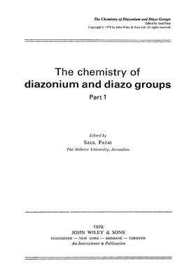 Patai S. (ed.) The chemistry of diazonium and diazo groups. Part 1 [The chemistry of functional groups]