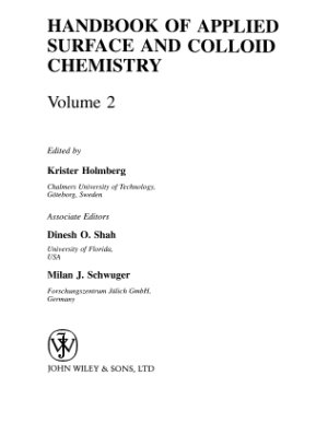 Holmberg K., et al. (ed.). Handbook of Applied Surface and Colloid Chemistry Vol.2