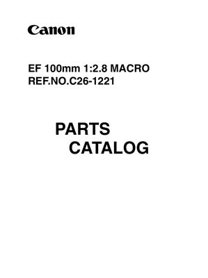 Объектив Canon EF 100mm 1: 2.8 MACRO Каталог Деталей (C26-1221)