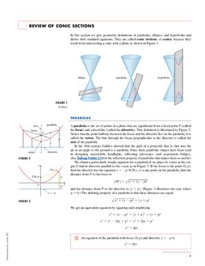 Stewart J. Review of conic sections