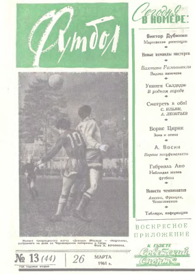 Футбол 1961 №13