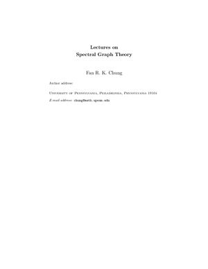 Chung F.R.K. Lectures on Spectral Graph Theory