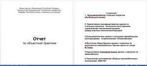 Отчёт по летней объектной практике (Зверев В.Ф.) (БНТУ 2013)