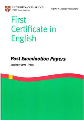 First Certificate in English. Past Examination Papers December 2008