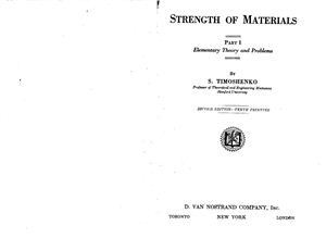 Timoshenko S.P. Strength Of Materials. Parts I
