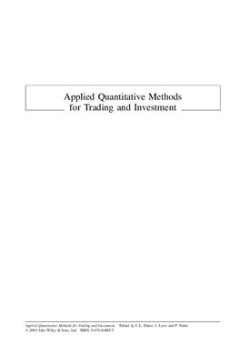 Dunis C., Laws J, Na?m P. (ed.) Applied Quantitative Methods for Trading and Investment