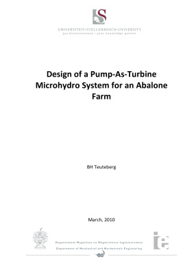 BH Teuteberg. Design of a Pump as Turbine Microhydro System for an Alaborne Farm