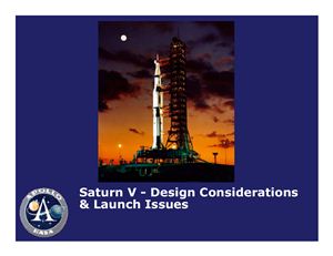 Saturn V - Design considerations & launch issues