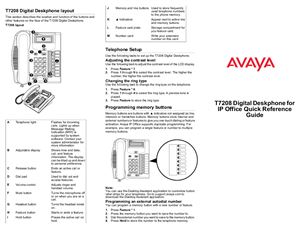 Avaya-T7208. Краткое руководство