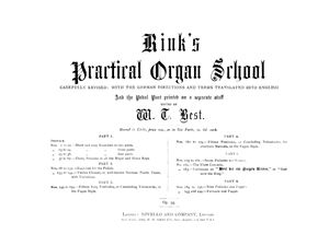 Rink Christian Heinrich. Rink's Practical Organ School, Op. 55