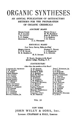 Organic syntheses. Vol. 23, 1943
