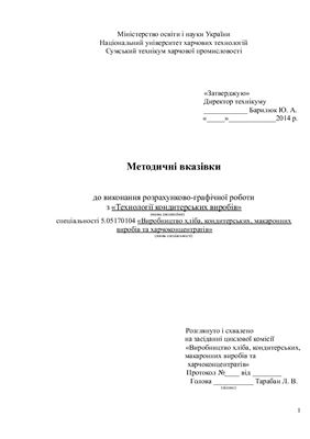 Назаренко Т.В. Методичні вказівки для виконання розрахунково-графічної роботи з Технології кондитерських виробів