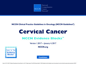 Cervical Cancer. Evidence Blocks