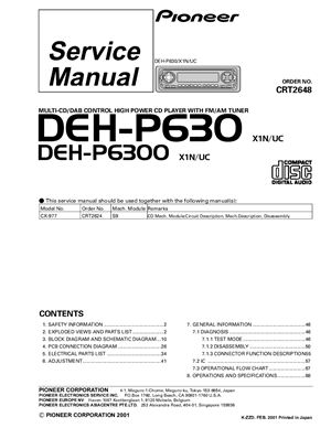 Автомагнитола PIONEER DEH-P630 DEH-P6300