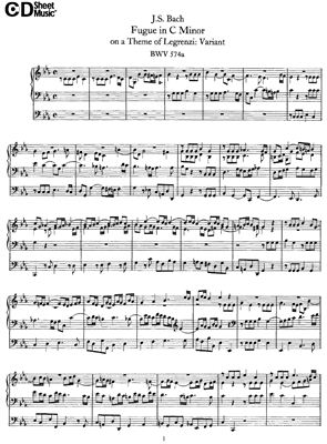 Бах И.С. Фуга До Минор на тему Джиованни Легренци (BWV 574a)