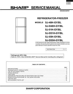 Холодильник Sharp SJ55-51-D48-48H(F)