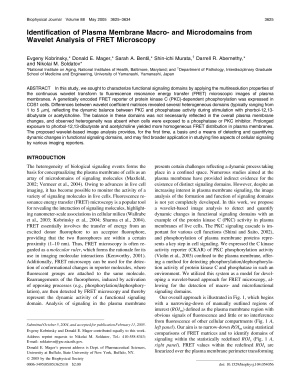Kobrinsky E. et al. Identification of Plasma Membrane Macro- and Microdomains from Wavelet Analysis of FRET Microscopy