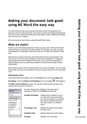 Методические указания - Making your document look good: using MS Word the easy way