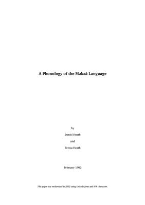 Heath D., Heath T. A Phonology of the Məkaá Language