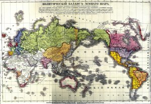 Карта мира. Политический баланс земного шара 1830 г