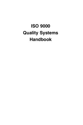David Hoyle. ISO 9000 Quality Systems Handbook