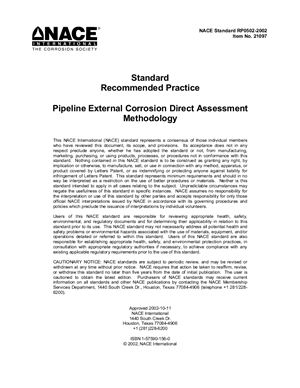 NACE Standard RP0502-2002 Pipeline External Corrosion Direct Assessment Methodology