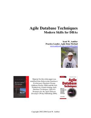 Ambler S. Agile Database Techniques: Modern Skills for DBAs