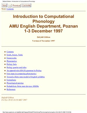 Gibbon D. Introduction to Computational Phonology