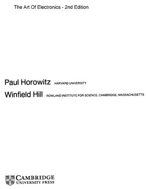 Horowitz-Hill. The Art of Electronics