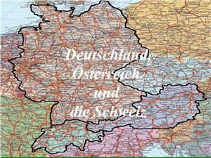 Deutschland, Osterreich und die Schweiz. Geographische Lage