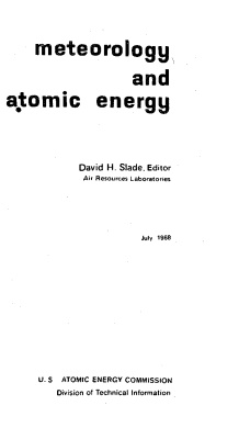 Слейд Д.Х. (ред.) Метеорология и атомная энергия