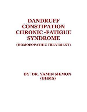 Memon Yamin. Dandruff.Constipation.Chronic-fatigue syndrome
