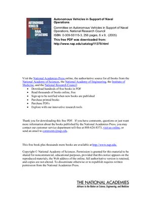 Autonomous Vehicles in Support of Naval Operations Naval Studies Board 2005 г