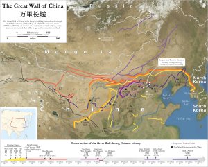 China. The Great Wall Map