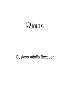 Gustavo Adolfo Bécquer. Rimas
