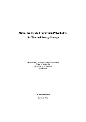 Bader M. Microencapsulated paraffin in polyethylene for thermal energy storage. (Микрокапсулирование парафина в полиэтилен для аккумулирования тепла)