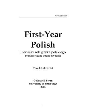 First-Year Polish. Pierwszy rok j?zyka polskiego