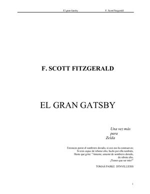 Fitzgerald Scott. El gran Gatsby