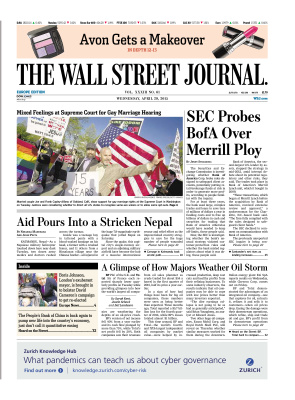 The Wall Street Journal 2015 №61 vol. XXXIII April 29 (Europe Edition)
