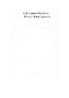 Thomas Earl W. A Grammar of Spoken Brazilian Portuguese